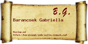 Barancsek Gabriella névjegykártya